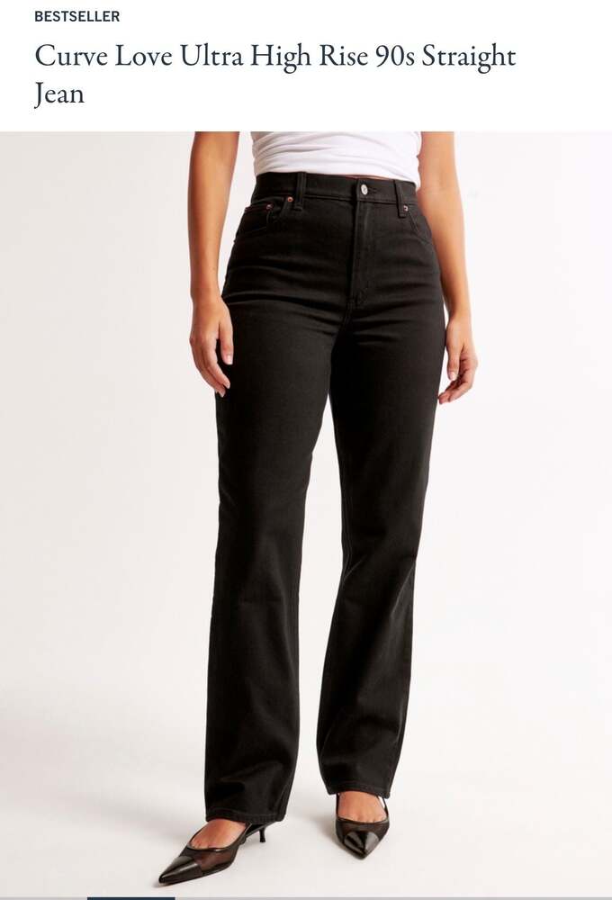 Abercrombie & Fitch Curve Love Ultra High Rise 90s Straight Jean